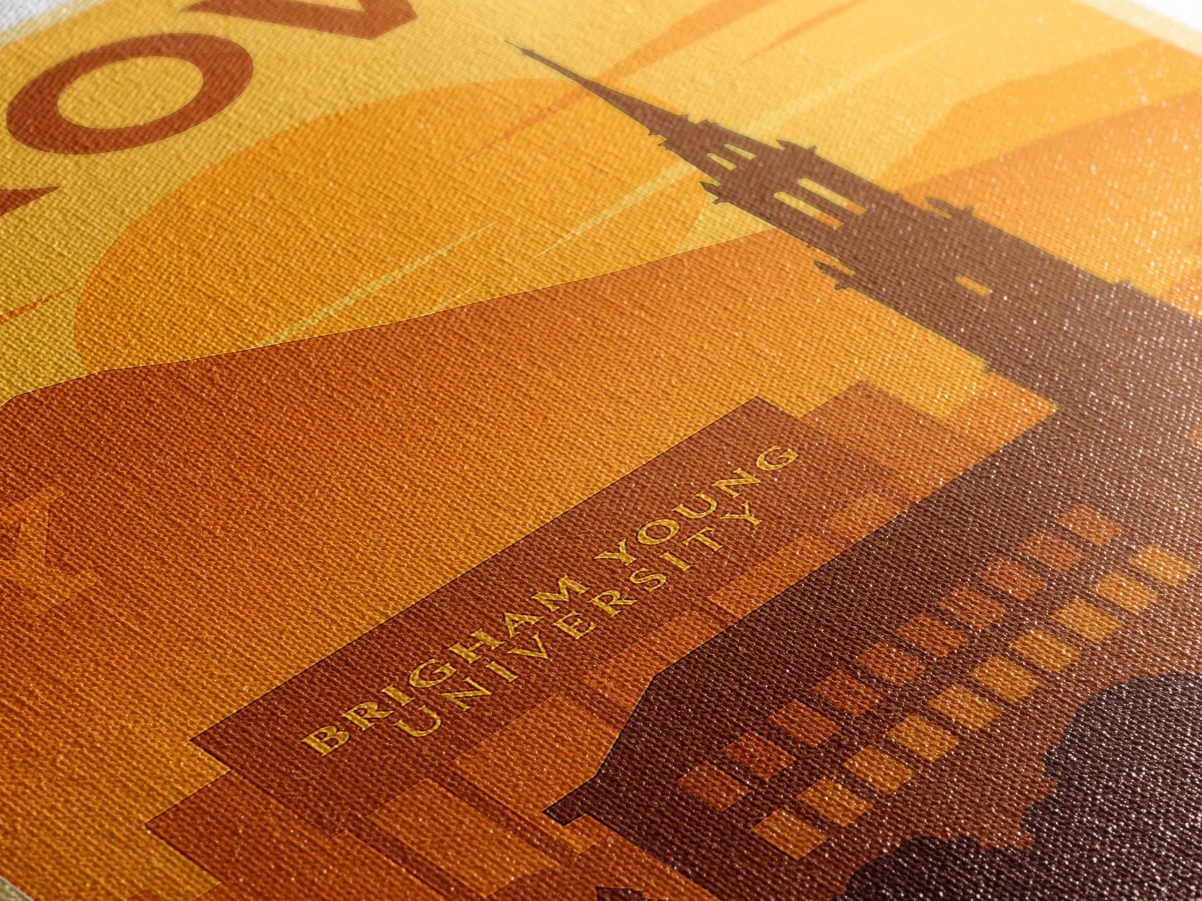 Provo Utah Travel Poster, Canvas Print, Golden Travel Poster Art, Provo City Art, Wanderlust Decor, Gift For Travelers, Travel Wall Art