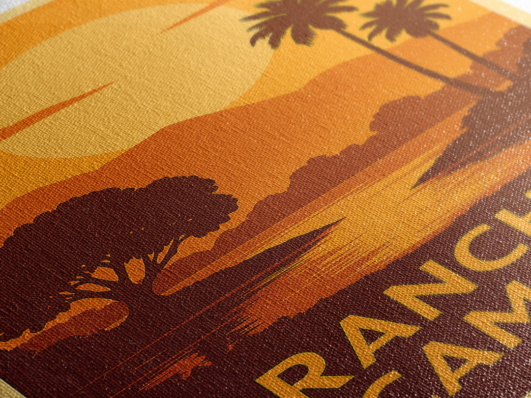 Rancho Cucamonga Travel Poster, Canvas Print, Gold Art Deco Poster Art, Rancho Cucamonga Wall Art, Travel Wall Decor, Home Office Decor
