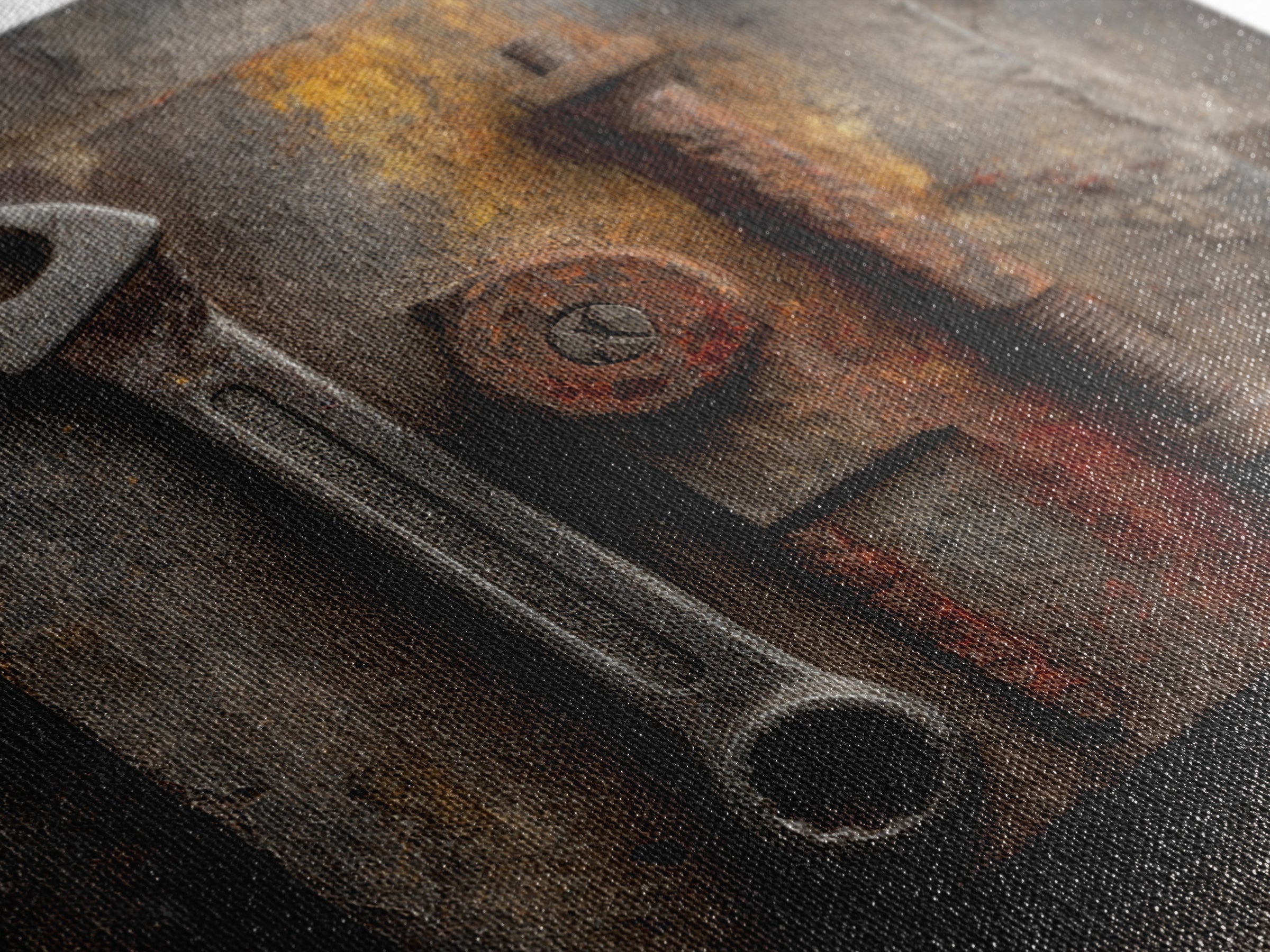 Wrench and Bolts Arranged Like Old Master Canvas Print, Garage Art, Car Wall Art, Garage Decor, Motor, Fathers Day Art, GAR-1x1-18