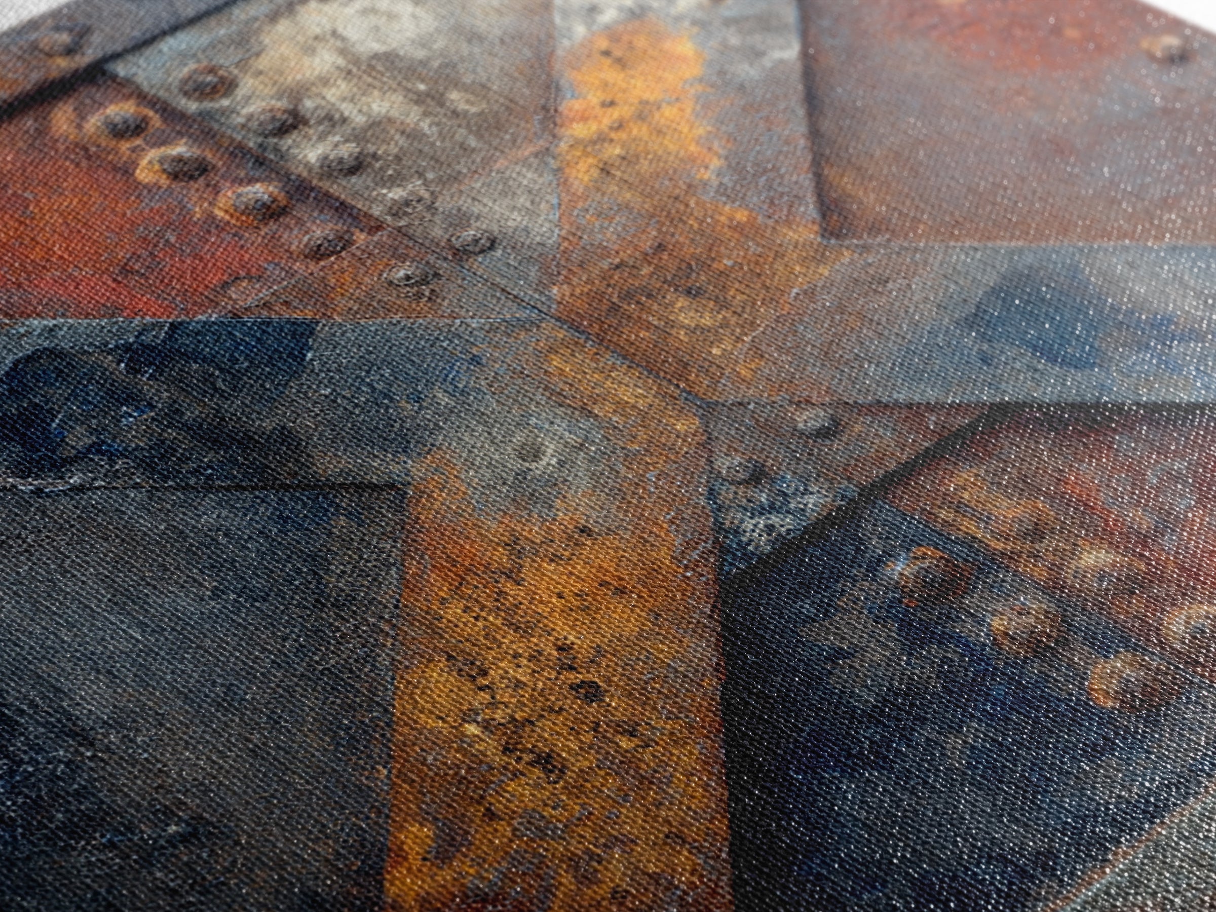 Steel and Rust Texture Abstract Panel Canvas Print, Garage Art, Car Poster, Garage Decor, Abstract Art, Motor, Game Room Art, GAR-1x1-23