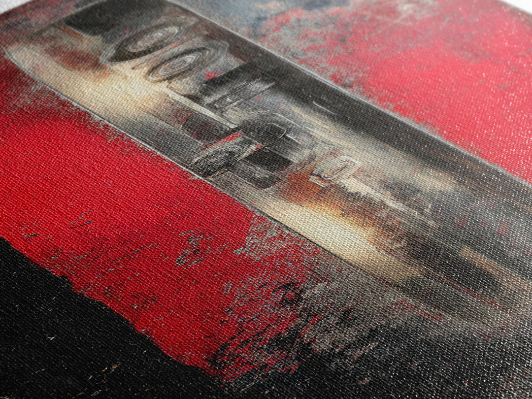Black and Red Racing Stripe Abstraction Canvas Print, Garage Art, Wall Art, Garage Decor, Abstract Art, Motor, Fall Wall Art, GAR-1x3-48