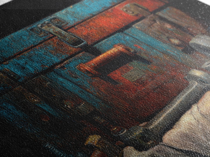 Old Toolbox with Oil Stained Rag Still Canvas Print, Garage Art, Garage Art Poster Download, Garage Decor, Abstract Art, Motor, GAR-2x1-71