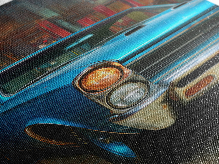 Classic Muscle Car Front Grill Canvas Print, Garage Art, Man Cave Decor, Garage Decor, Oil Painting, Motor, Garage Art Poster, GAR-2x3-57