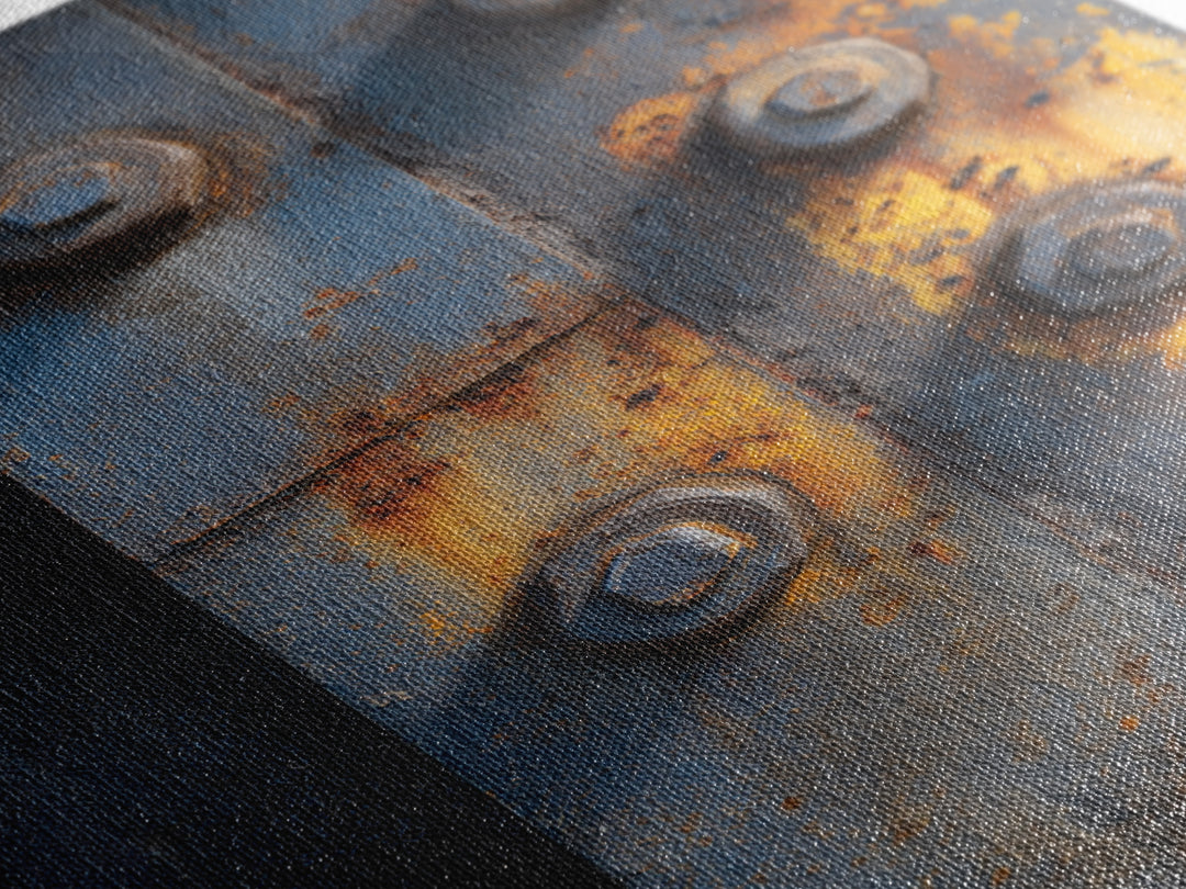 Steel and Rust Texture Abstract Panel Canvas Print, Garage Art, Art, Garage Decor, Abstract Art, Motor, Car Art, GAR-2x3-79