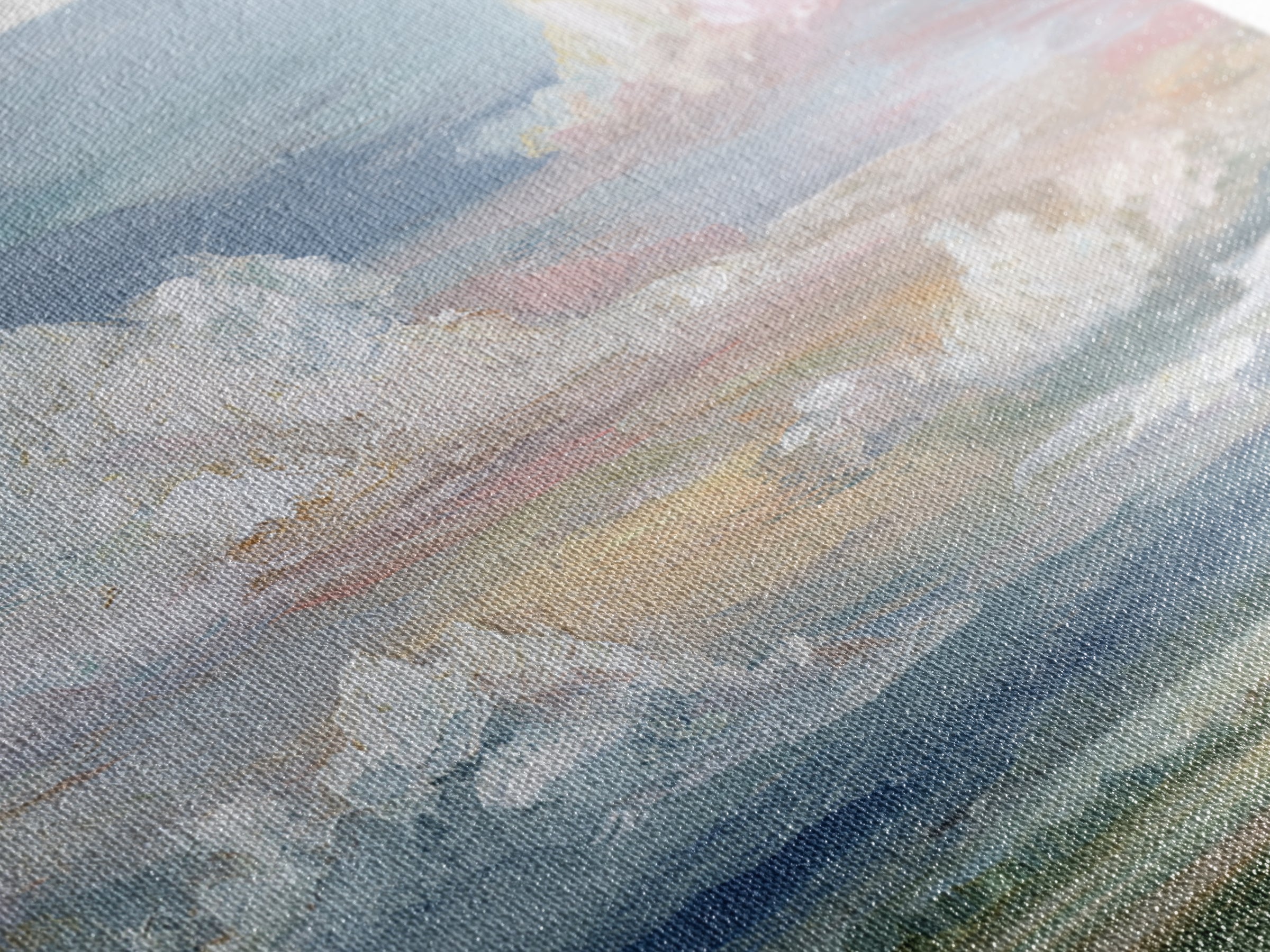 Romantic Cloudscape in Blush and Ivory Framed Canvas Print, Guest Bedroom Art, Digital Print, Bedroom Decor, Fine Art, Guest, GBA-1x1-11