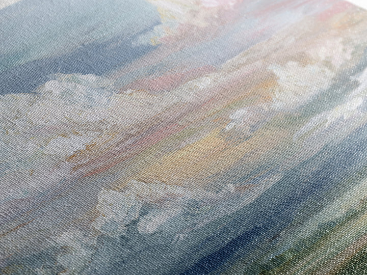Romantic Cloudscape in Blush and Ivory Framed Canvas Print, Guest Bedroom Art, Digital Print, Bedroom Decor, Fine Art, Guest, GBA-1x1-11