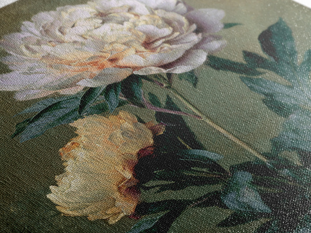 Neutral Peony Painting Framed Canvas Print, Guest Bedroom Art, Statement Artwork, Bedroom Decor, Fine Art, Guest, Wall Decor, GBA-1x1-33
