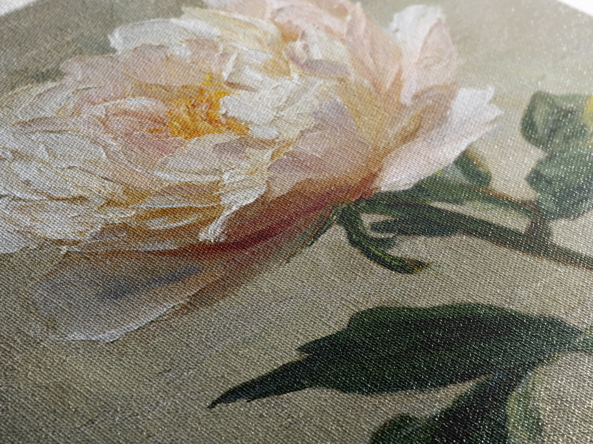 Neutral Peony Painting Canvas Print, Guest Bedroom Art, Textured Painting, Bedroom Decor, Fine Art, Guest, Wall Art Prints, GBA-1x1-81