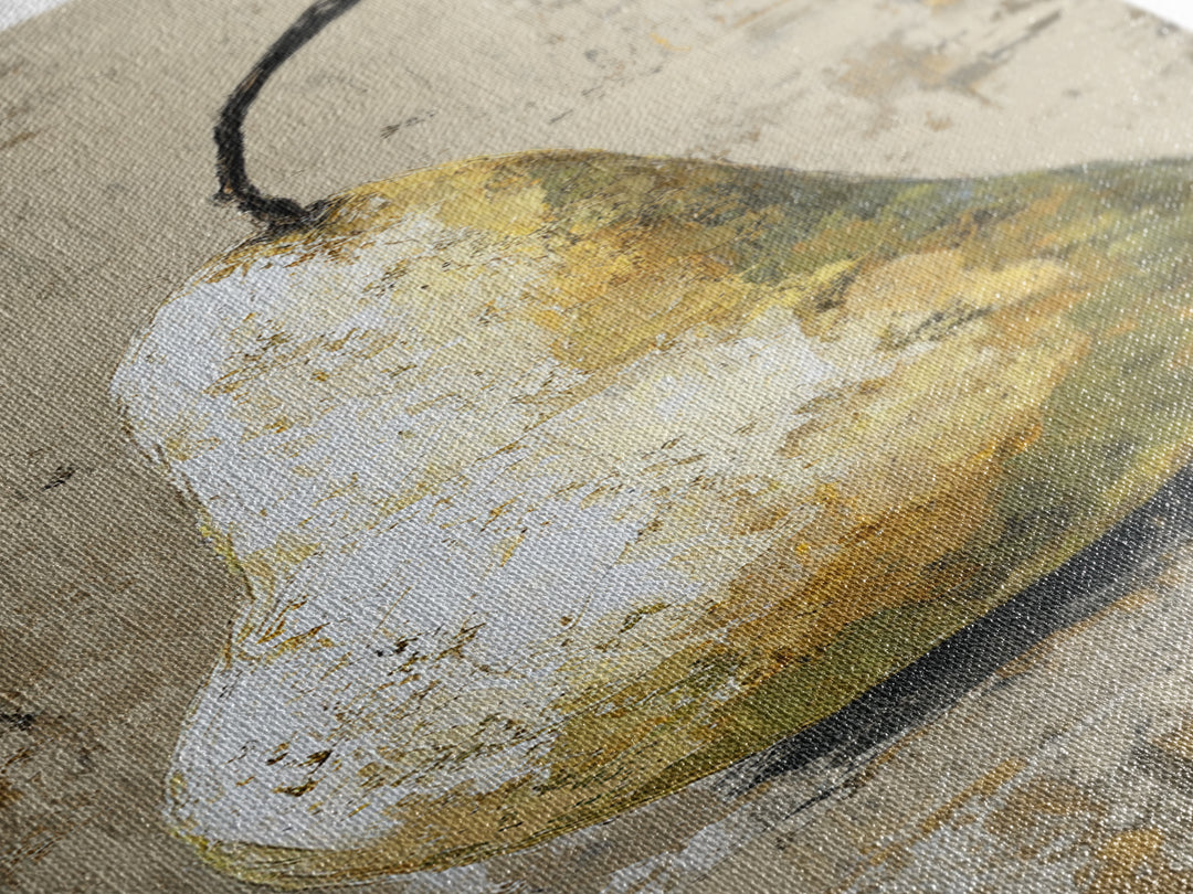 Classic Pear Still Life for Cozy Hospitality Canvas Print, Guest Bedroom Art, Textured Painting, Bedroom Decor, Fine Art, Guest, GBA-1x3-32