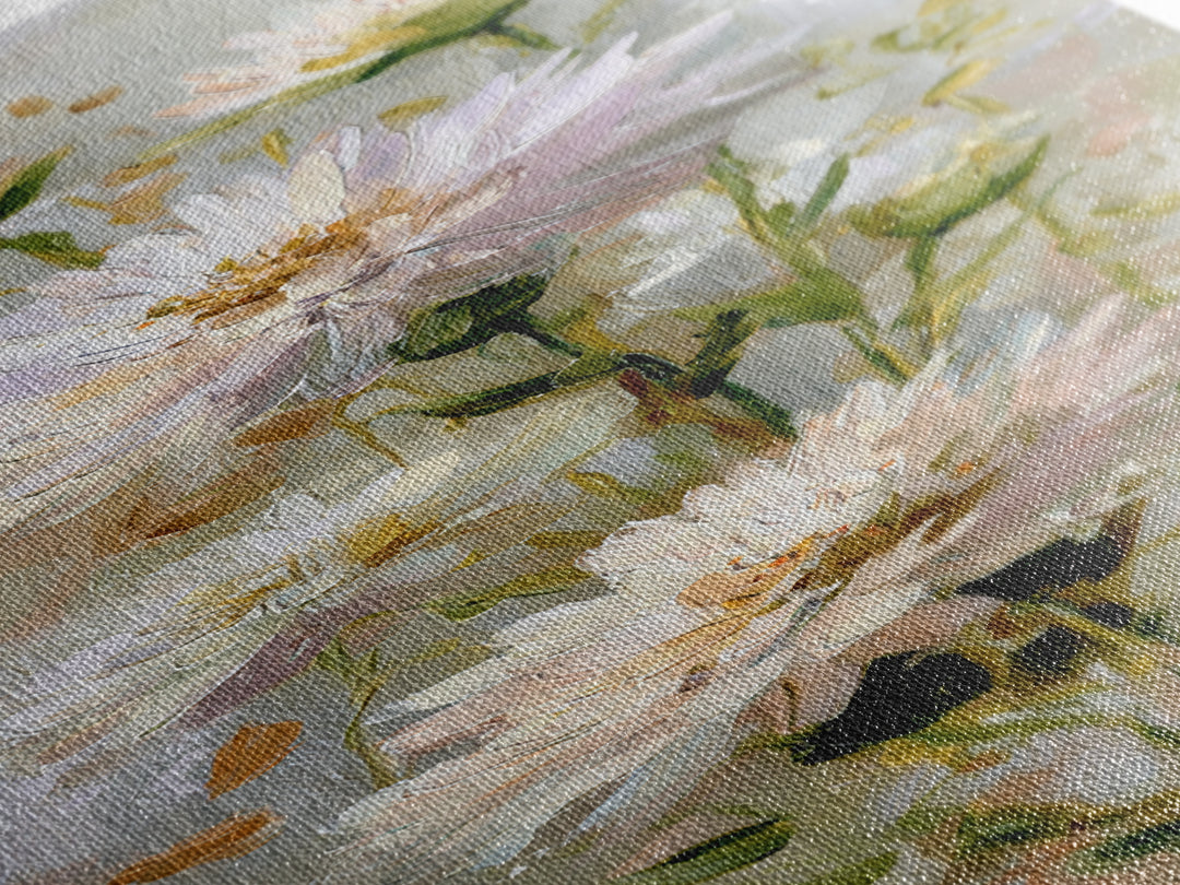 Welcoming Wildflower Bouquet Canvas Print, Guest Bedroom Art, Statement Artwork, Bedroom Decor, Oil Painting, Guest, Wall Decor, GBA-1x3-37