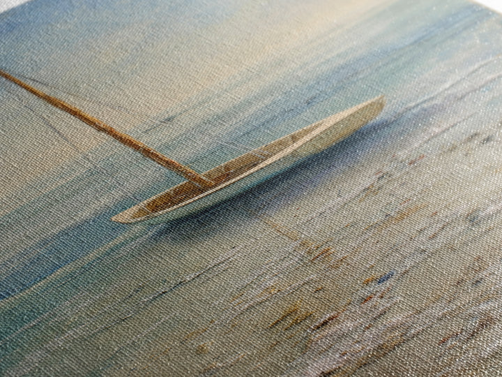 Soft Watercolor Sailboat on Quiet Water Canvas Print, Guest Bedroom Art, Bedroom Prints, Bedroom Decor, Fine Art, Guest, GBA-1x3-78