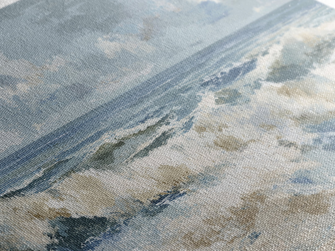 Coastal Dunes in Pale Blue and Sand Framed Canvas Print, Guest Bedroom Art, Home Decor, Bedroom Decor, Fine Art, Guest, GBA-2x1-1