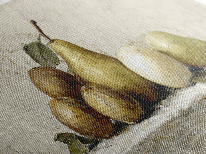 Classic Pear Still Life for Cozy Hospitality Framed Canvas Print, Guest Bedroom Art, Fine Art Print, Bedroom Decor, Guest, GBA-2x1-16