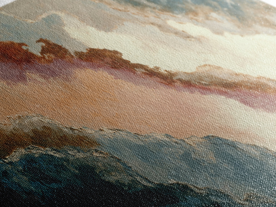 Gentle Rain over Distant Hills Framed Canvas Print, Guest Bedroom Art, Printable Art, Bedroom Decor, Oil Painting, Guest, GBA-2x1-92