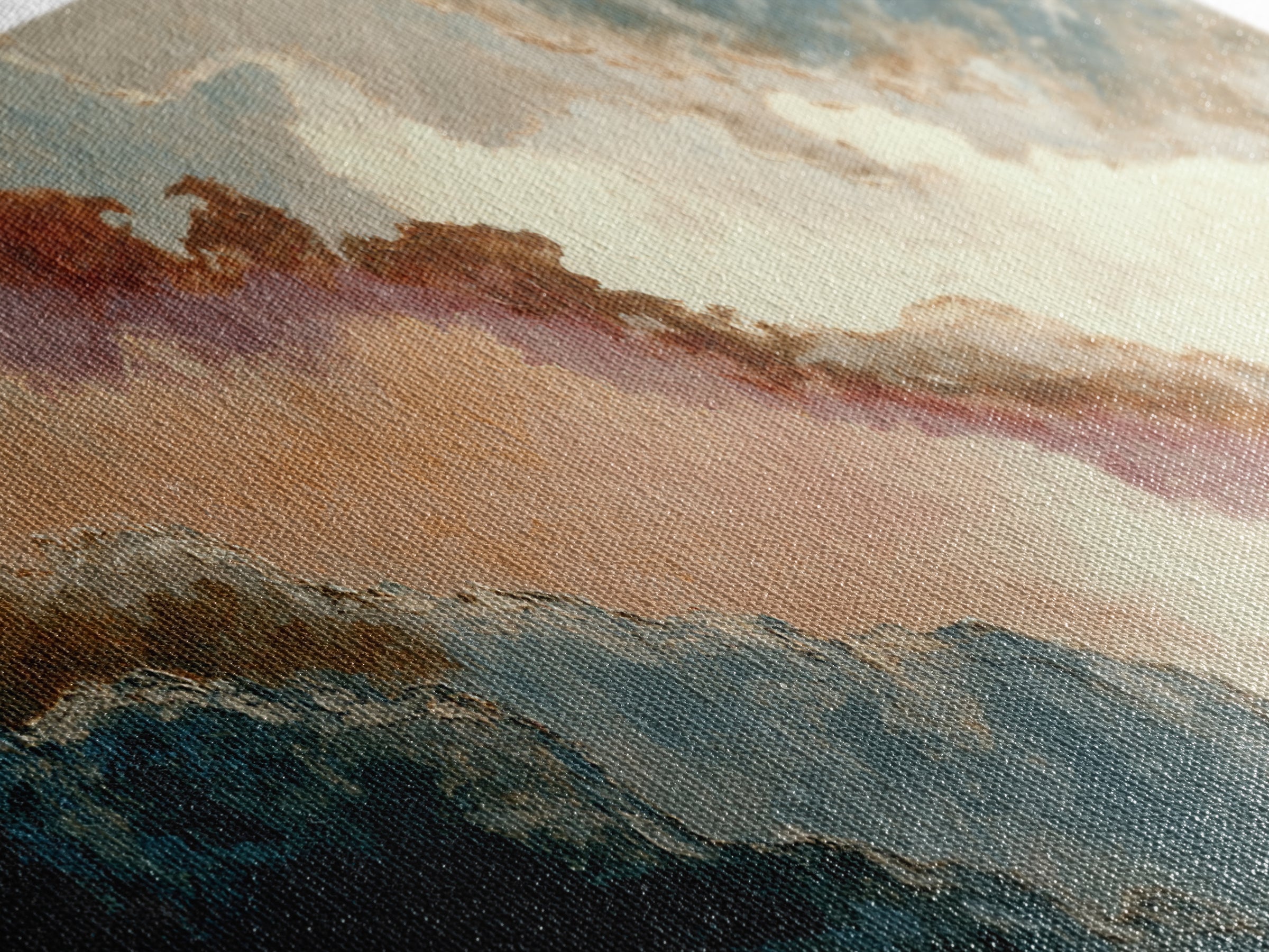 Gentle Rain over Distant Hills Framed Canvas Print, Guest Bedroom Art, Printable Art, Bedroom Decor, Oil Painting, Guest, GBA-2x1-92