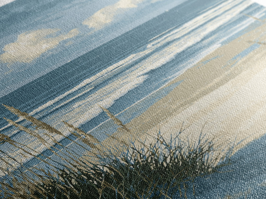 Coastal Dunes in Pale Blue and Sand Framed Canvas Print, Guest Bedroom Art, Wall Decor, Bedroom Decor, Fine Art, Guest, GBA-2x3-37