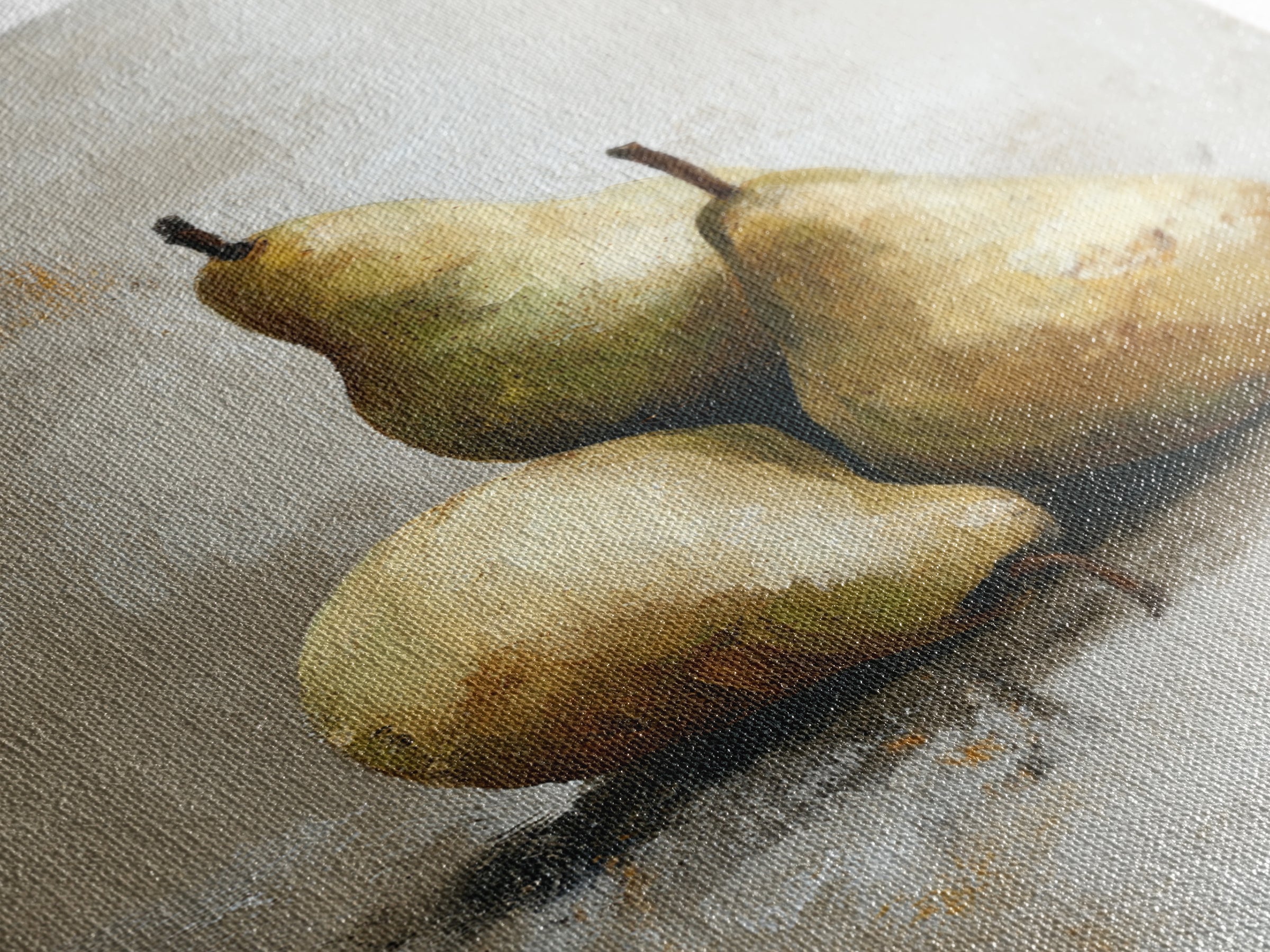 Classic Pear Still Life for Cozy Hospitality Framed Canvas Print, Guest Bedroom Art, Statement Artwork, Bedroom Decor, Guest, GBA-2x3-4