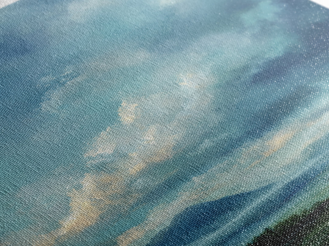 Soft Mountain Horizon Framed Canvas Print, Guest Bedroom Art, Living Room Decor, Bedroom Decor, Oil Painting, Guest, GBA-2x3-87