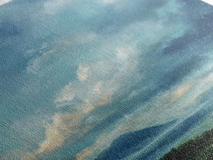 Soft Mountain Horizon Framed Canvas Print, Guest Bedroom Art, Living Room Decor, Bedroom Decor, Oil Painting, Guest, GBA-2x3-87
