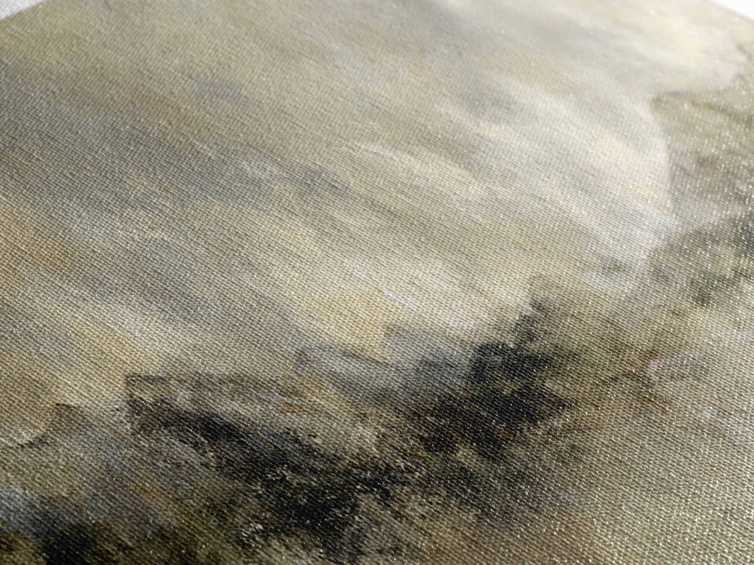 Gentle Rain over Distant Hills Canvas Print, Guest Bedroom Art, Bedroom Wall Art, Bedroom Decor, Fine Art, Guest, Neutral Decor, GBA-3x1-16