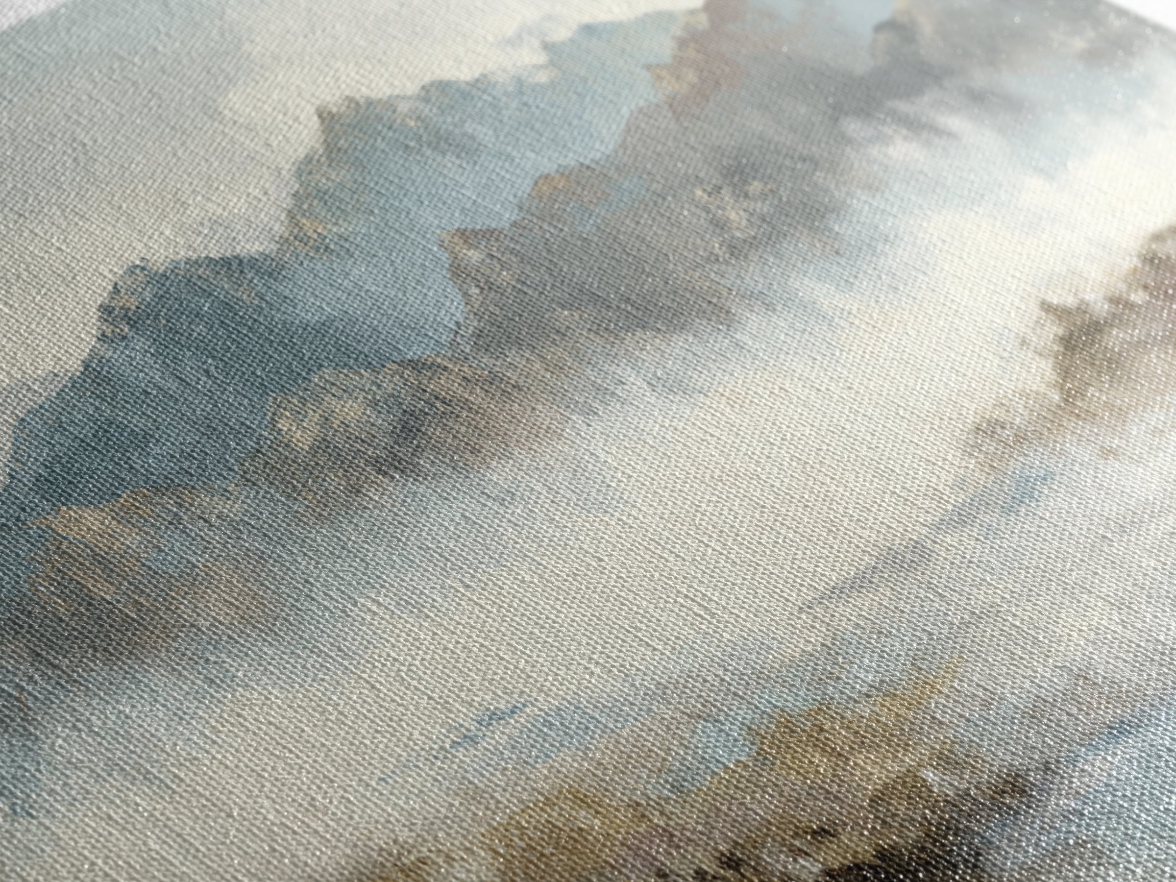 Soft Mountain Horizon Framed Canvas Print, Guest Bedroom Art, Boho Decor, Bedroom Decor, Fine Art, Guest, Digital Prints, GBA-3x1-23