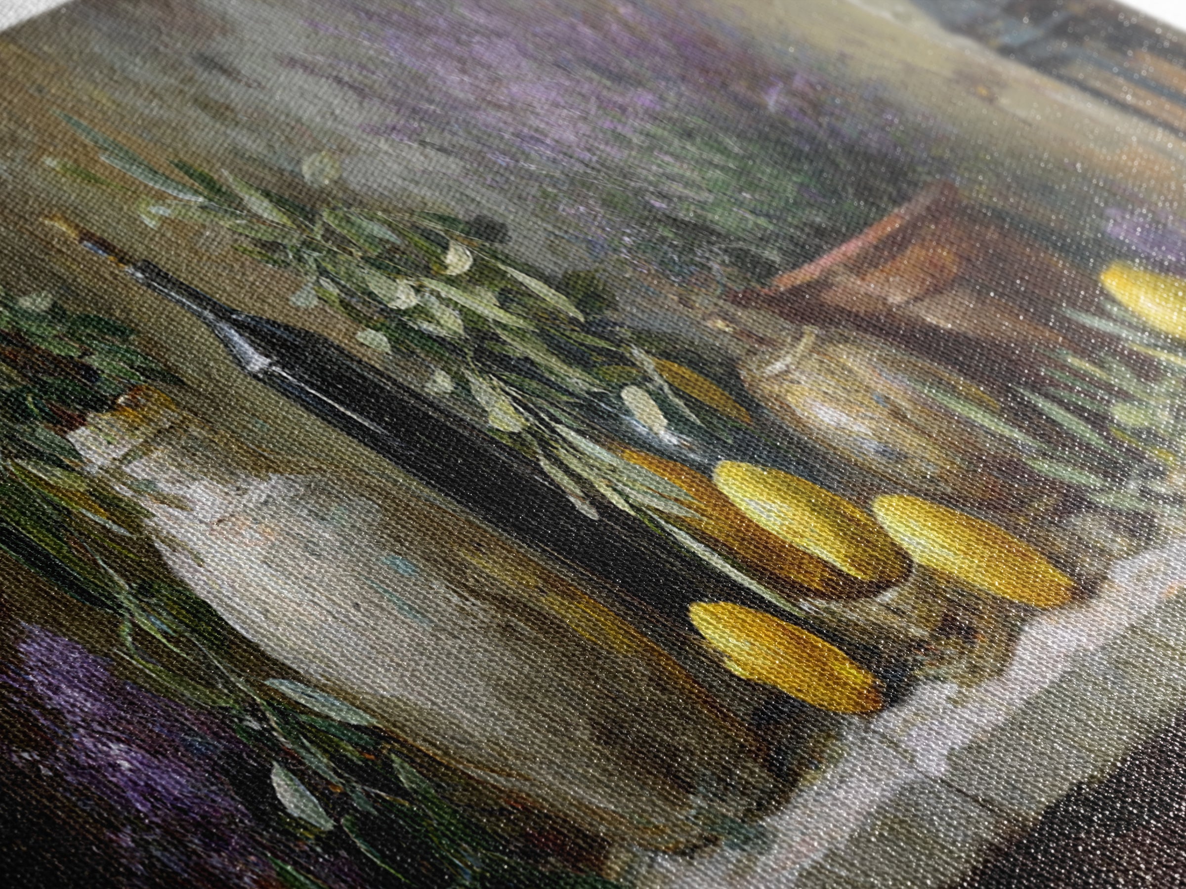 Olive Branch Still Life Canvas Print, Guest Bedroom Art, Living Room Decor, Bedroom Decor, Oil Painting, Guest, GBA-3x1-33