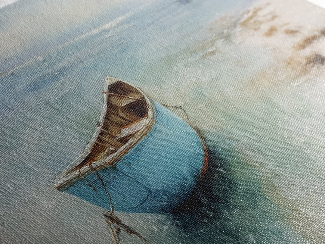 Soft Watercolor Sailboat on Quiet Water Canvas Print, Guest Bedroom Art, Home, Bedroom Decor, Abstract Art, Guest, GBA-3x1-34