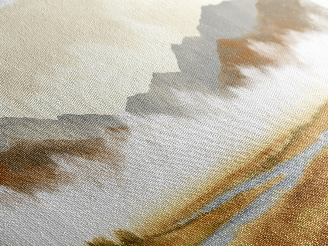 Soft Mountain Horizon Canvas Print, Guest Bedroom Art, Textured Painting, Bedroom Decor, Fine Art, Guest, Wall Art Prints, GBA-3x1-95
