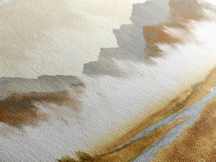 Soft Mountain Horizon Canvas Print, Guest Bedroom Art, Textured Painting, Bedroom Decor, Fine Art, Guest, Wall Art Prints, GBA-3x1-95