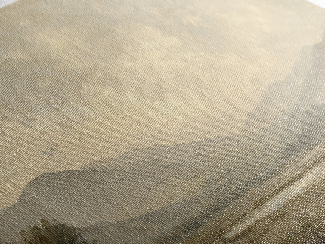 Gentle Rain over Distant Hills Framed Canvas Print, Guest Bedroom Art, Fine Art Print, Bedroom Decor, Oil Painting, Guest, GBA-3x2-100