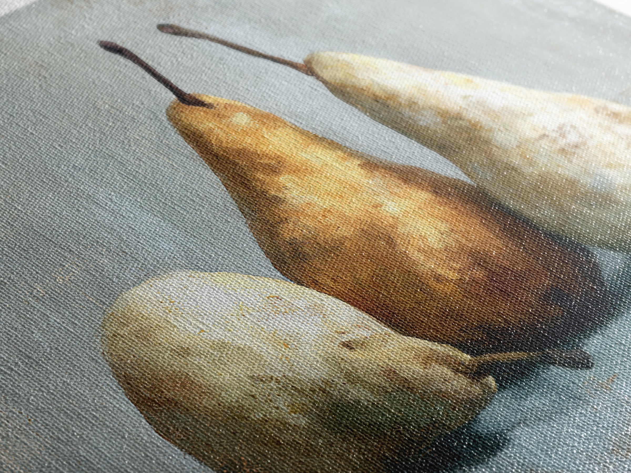 Classic Pear Still Life for Cozy Hospitality Framed Canvas Print, Guest Bedroom Art, Living Room Decor, Bedroom Decor, Guest, GBA-3x2-24