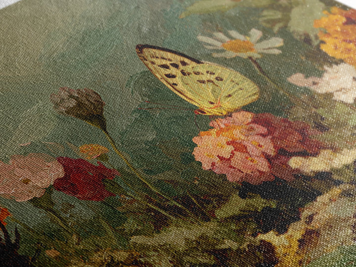Garden Butterfly and Flowers Specimen Study Canvas Print, Guest Bedroom Art, Printable Art, Bedroom Decor, Fine Art, Guest, GBA-3x2-3