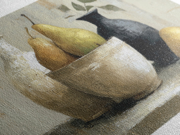 Classic Pear Still Life for Cozy Hospitality Canvas Print, Guest Bedroom Art, Cat Wall Art, Bedroom Decor, Fine Art, Guest, GBA-3x2-48
