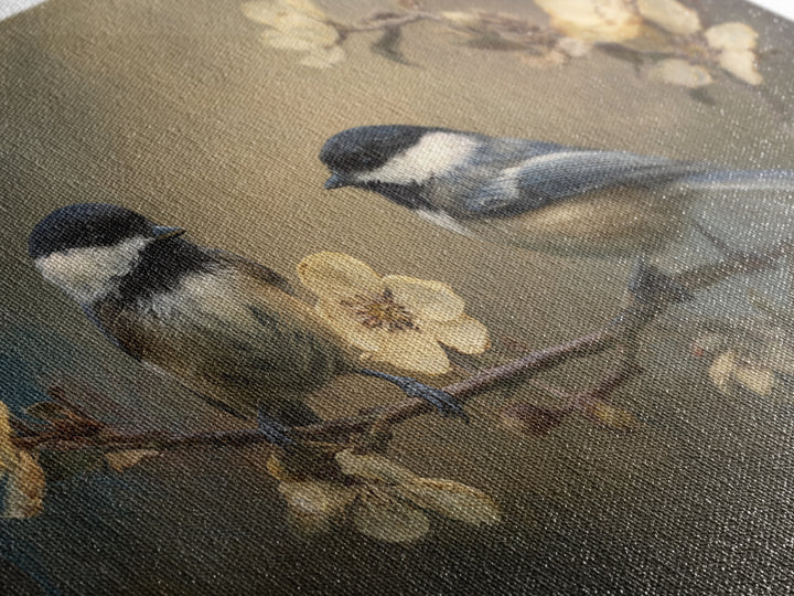 Small Bird Pair on Flowering Branch Canvas Print, Guest Bedroom Art, New Home, Bedroom Decor, Watercolor Art, Guest, GBA-3x2-56