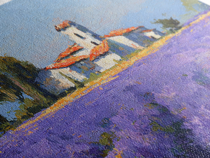 Lavender Field under Pale Sky Framed Canvas Print, Guest Bedroom Art, Living Room Wall Art, Bedroom Decor, Watercolor Art, GBA-3x2-71