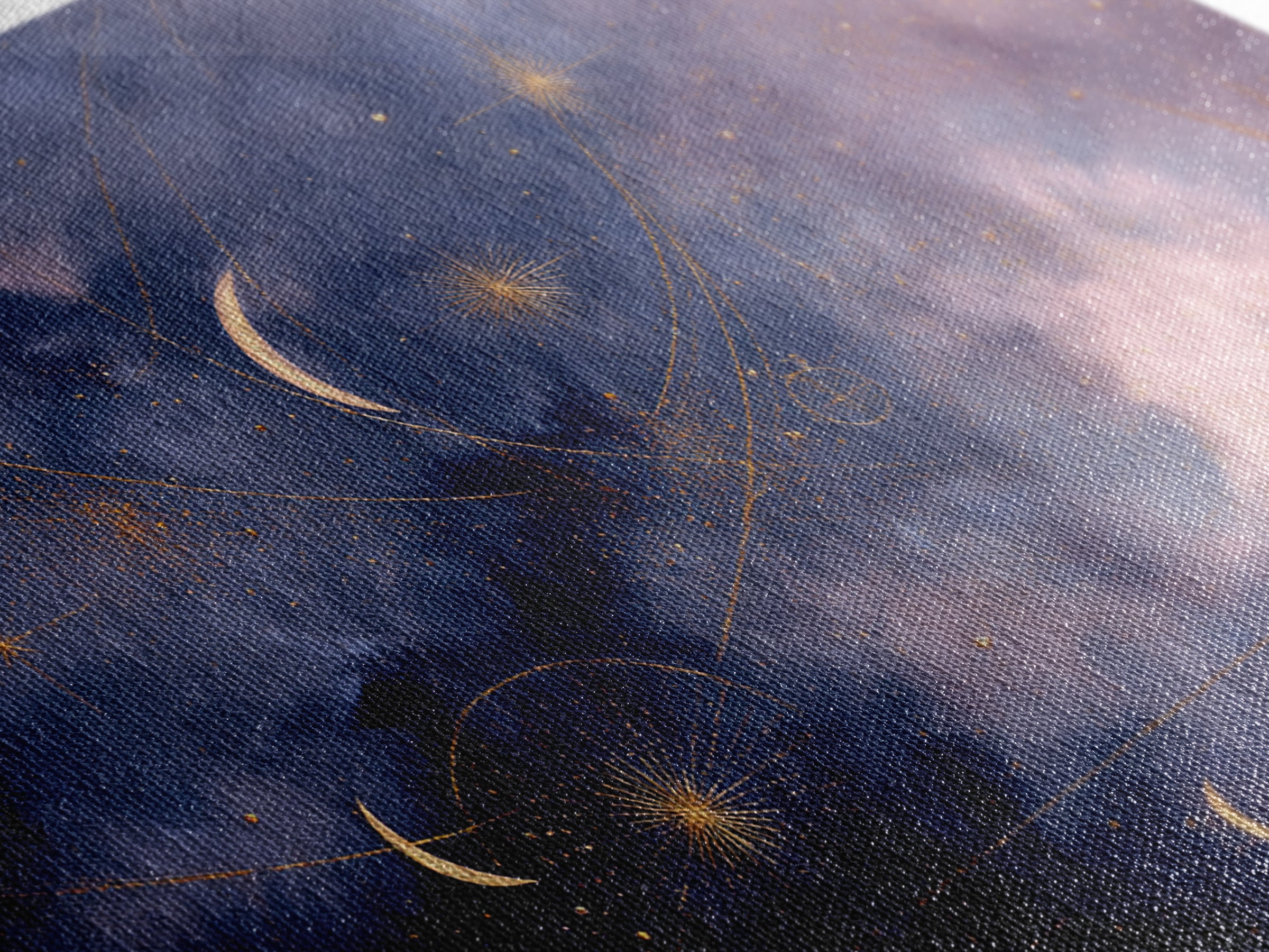 Minimal Moon and Stars Composition Framed Canvas Print, Guest Bedroom Art, Luxury Decor, Bedroom Decor, Fine Art, Guest, GBA-3x2-92