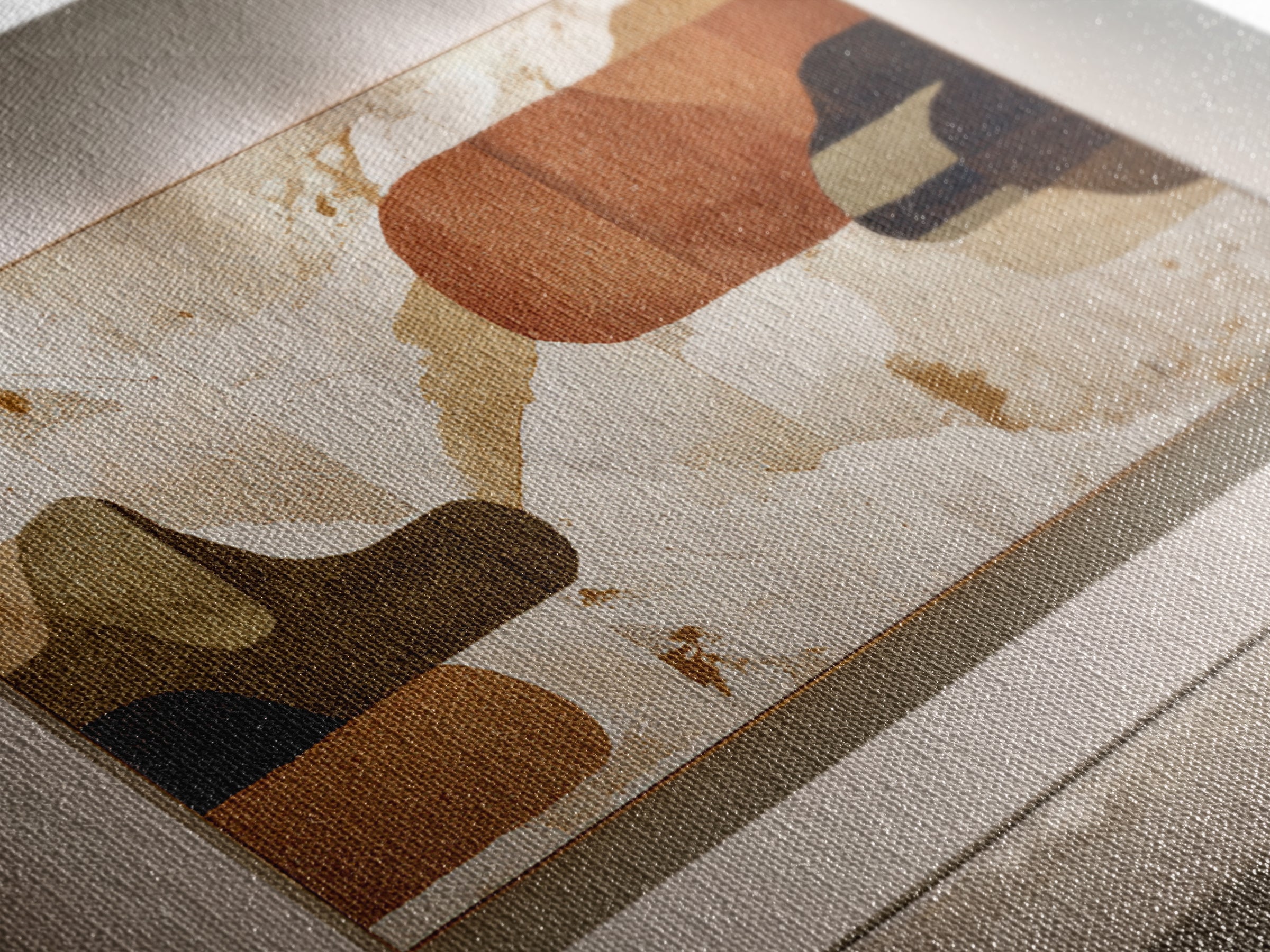 Warm Terracotta Shapes Canvas Print, Guest Bedroom Art, Cat Wall Art, Bedroom Decor, Fine Art, Guest, Fine Art Print, GBA-3x2-98