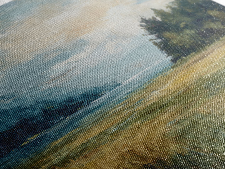 Sunlit Meadow with Loose Impressionist Brushwork Canvas Print, General Fine Art, Gallery Decor, Living Room Decor, GEN-1x1-62