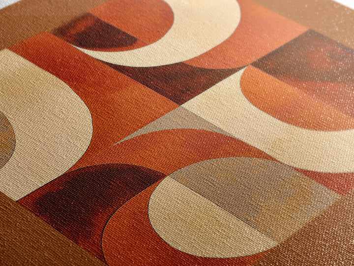Warm Terracotta Abstract Framed Canvas Print, General Fine Art, Statement Artwork, Living Room Decor, Abstract Art, GEN-1x1-78