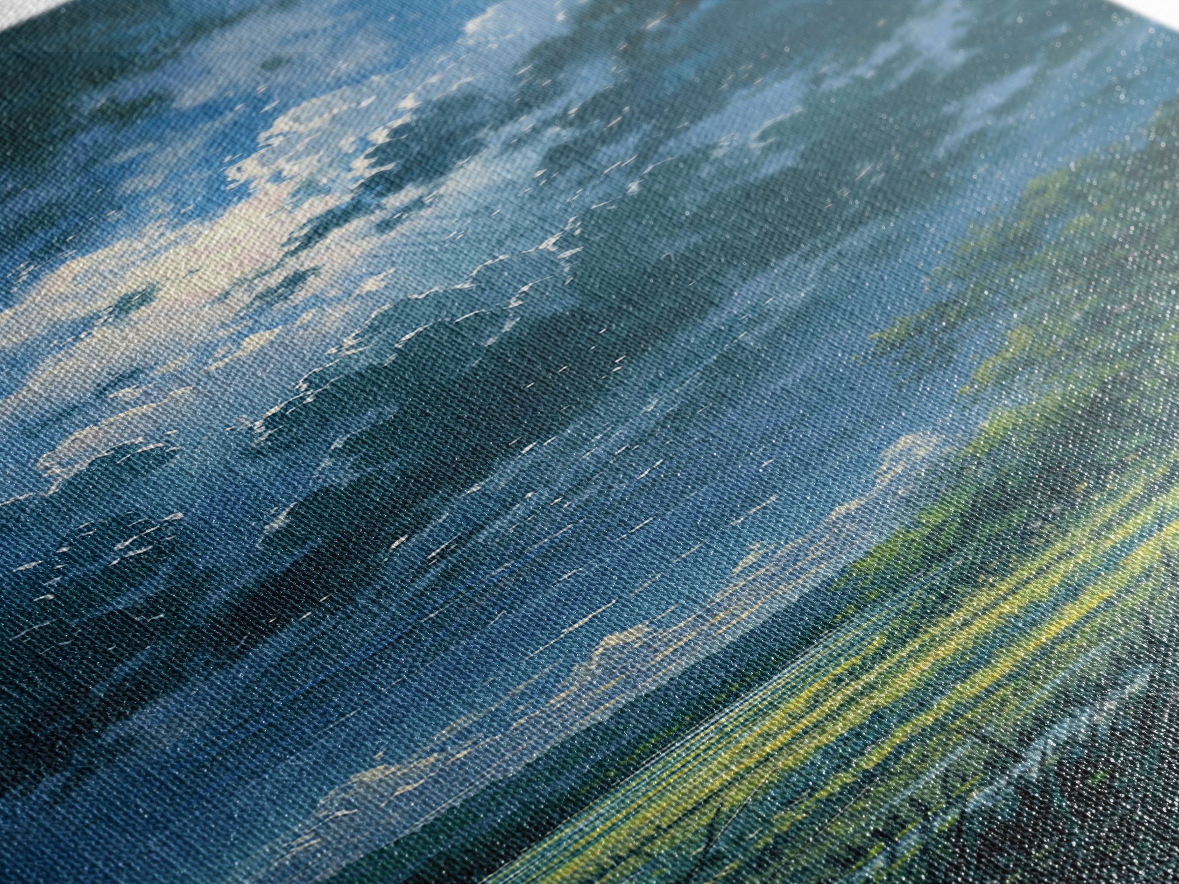 Sunlit Meadow with Loose Impressionist Brushwork Canvas Print, General Fine Art, Canvas Art, Living Room Decor, Fine Art, GEN-1x3-2