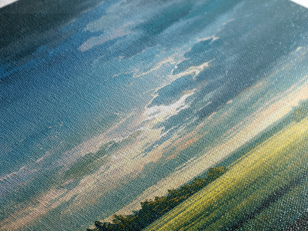 Sunlit Meadow with Loose Impressionist Brushwork Canvas Print, General Fine Art, Fine Art Print, Living Room Decor, GEN-1x3-74
