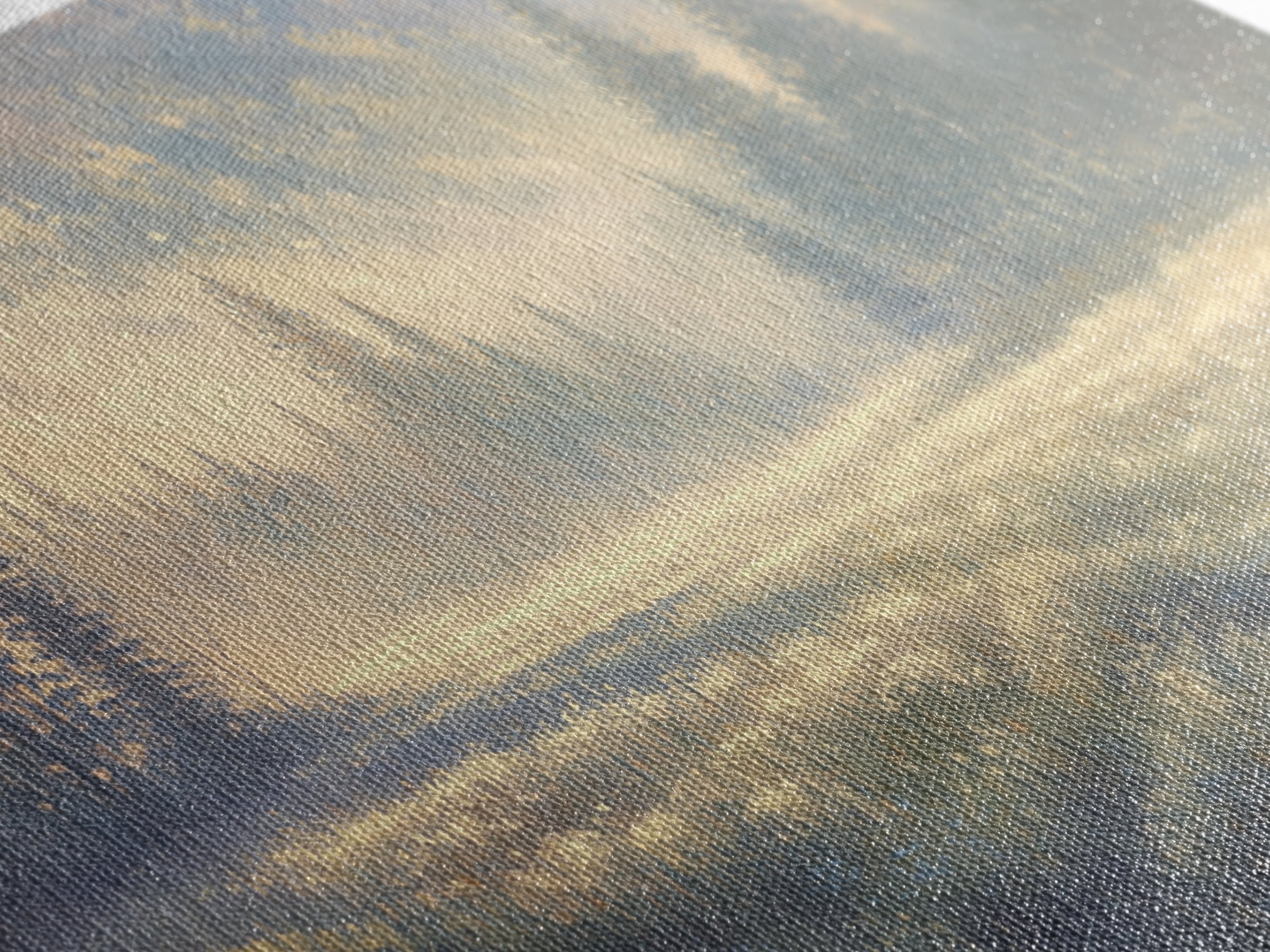 Sunlit Meadow with Loose Impressionist Brushwork Canvas Print, General Fine Art, Contemporary Art, Living Room Decor, GEN-2x1-34