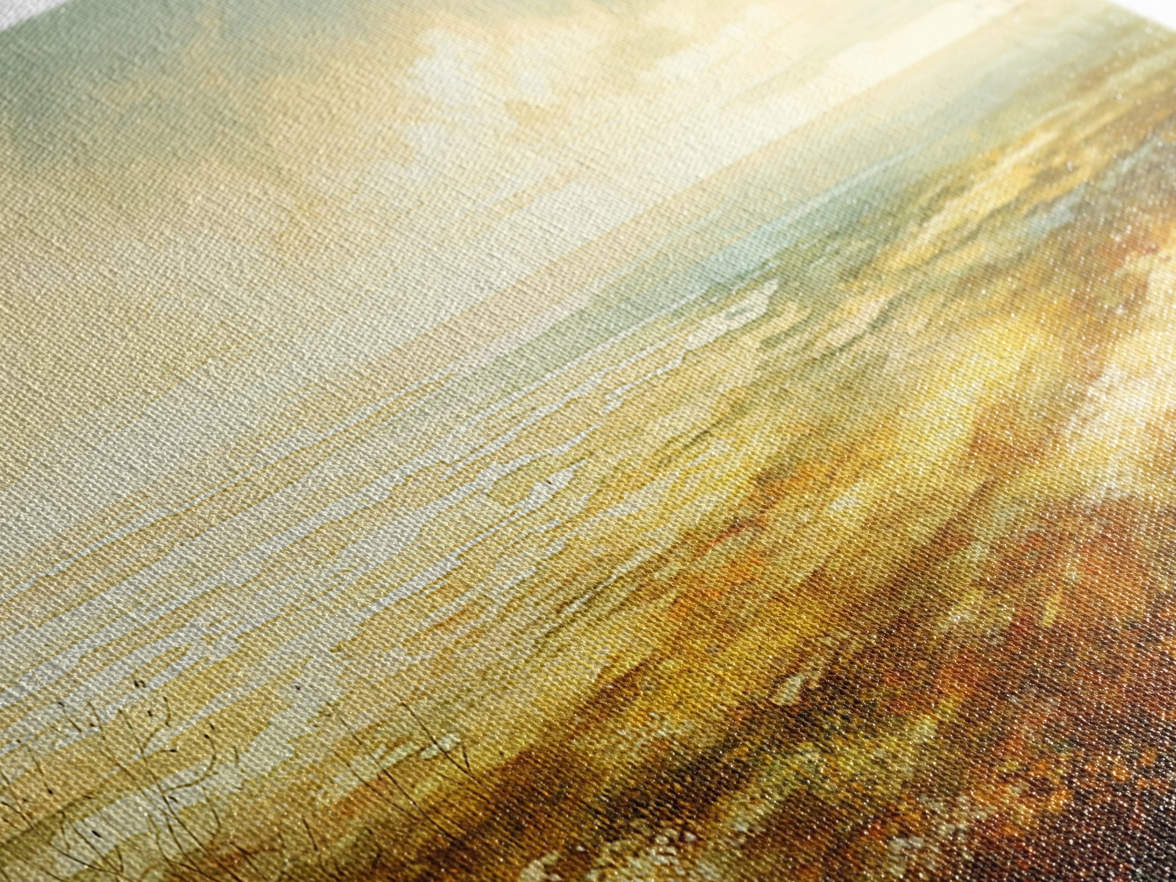 Quiet Abstract Landscape Framed Canvas Print, General Fine Art, Printable, Living Room Decor, Oil Painting, Framed Wall Art, GEN-2x1-45