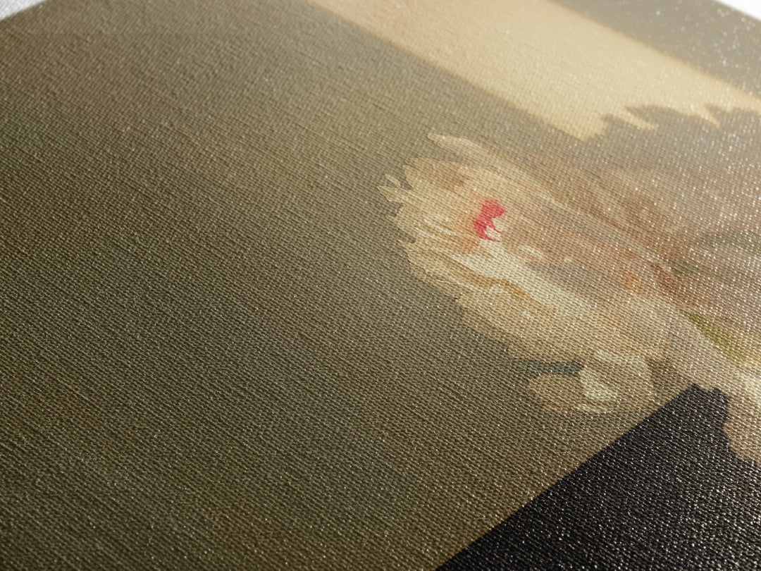 Single Sculptural Flower on a Dark Ground Canvas Print, General Fine Art, Canvas, Living Room Decor, Watercolor Art, GEN-2x1-53