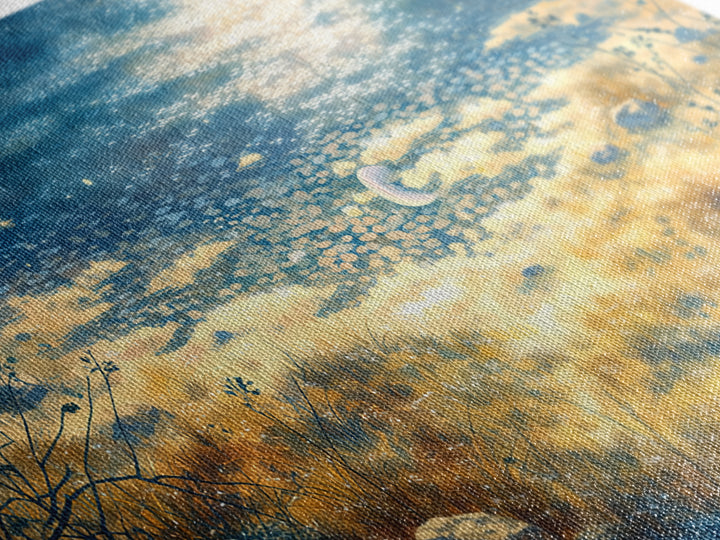 Dreamlike Moonlit Lake Canvas Print, General Fine Art, Art Prints, Living Room Decor, Fine Art, Wall Hanging, GEN-2x1-57