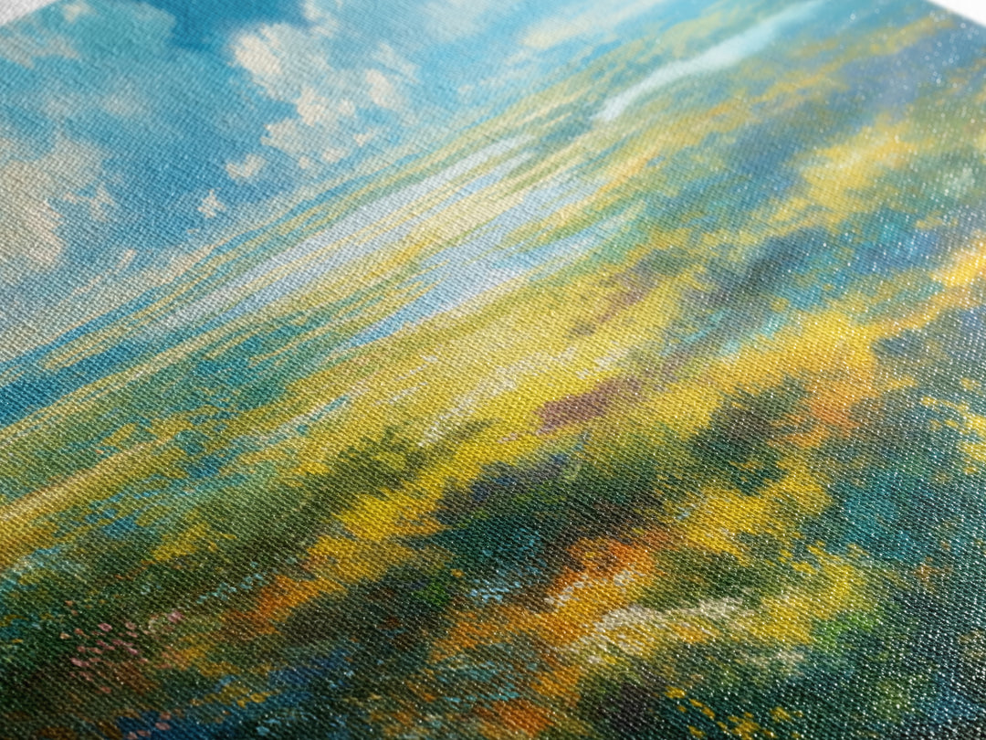 Sunlit Meadow with Loose Impressionist Brushwork Canvas Print, General Fine Art, Wall Decor, Living Room Decor, Fine Art, GEN-2x1-82