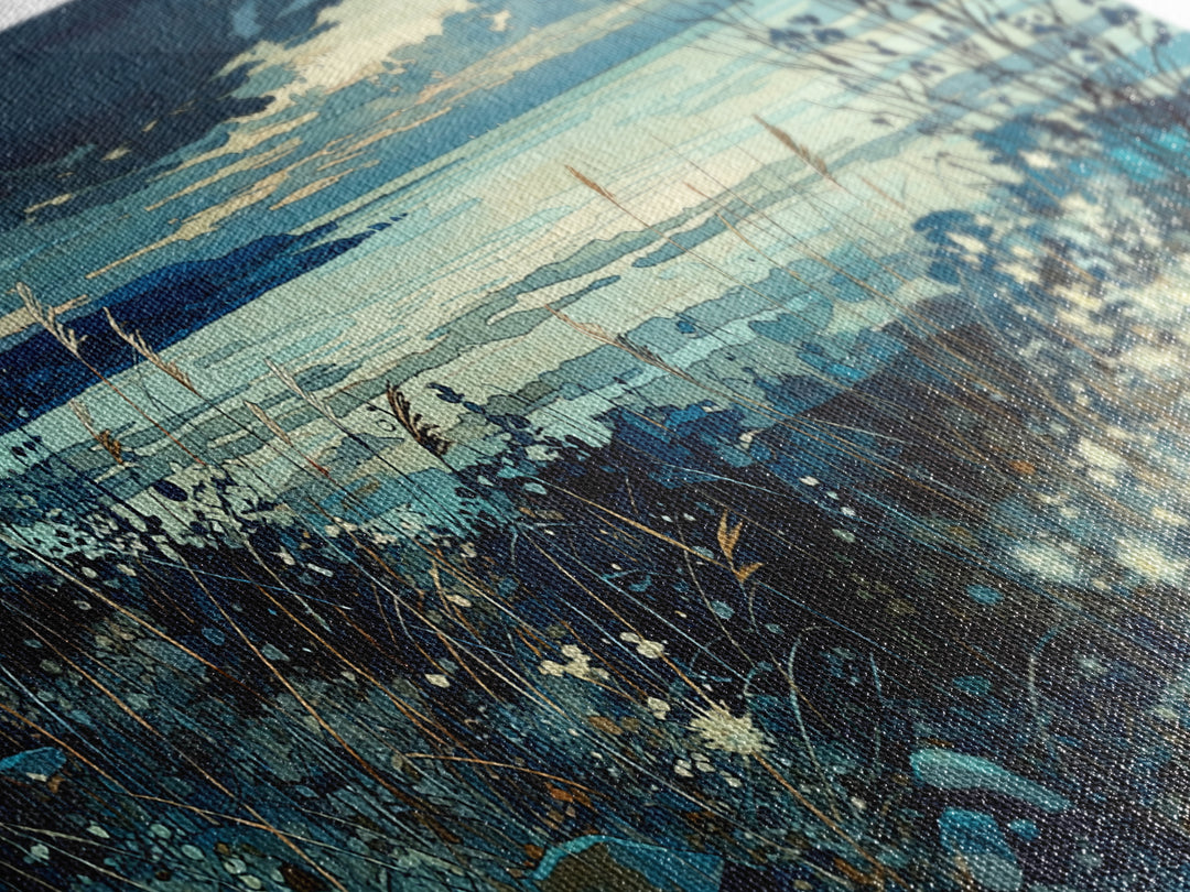 Quiet Abstract Landscape Canvas Print, General Fine Art, Oil Painting, Living Room Decor, Fine Art, Gallery Decor, GEN-2x1-93