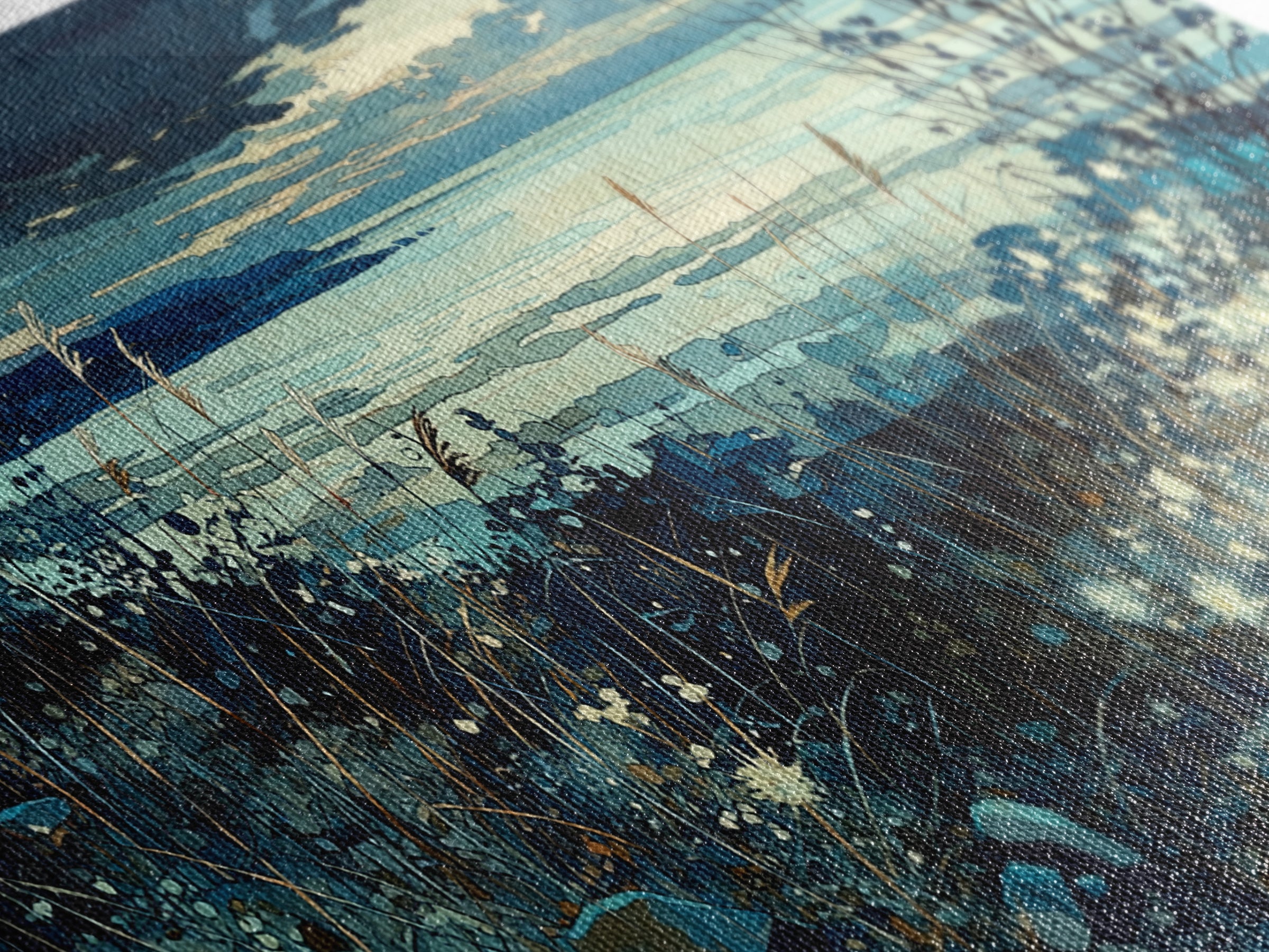 Quiet Abstract Landscape Canvas Print, General Fine Art, Oil Painting, Living Room Decor, Fine Art, Gallery Decor, GEN-2x1-93