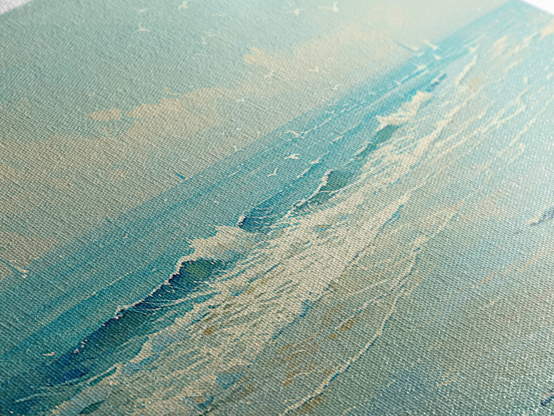 Coastal Water Study Framed Canvas Print, General Fine Art, Digital Wall Art, Living Room Decor, Fine Art, Neutral Decor, GEN-2x1-97