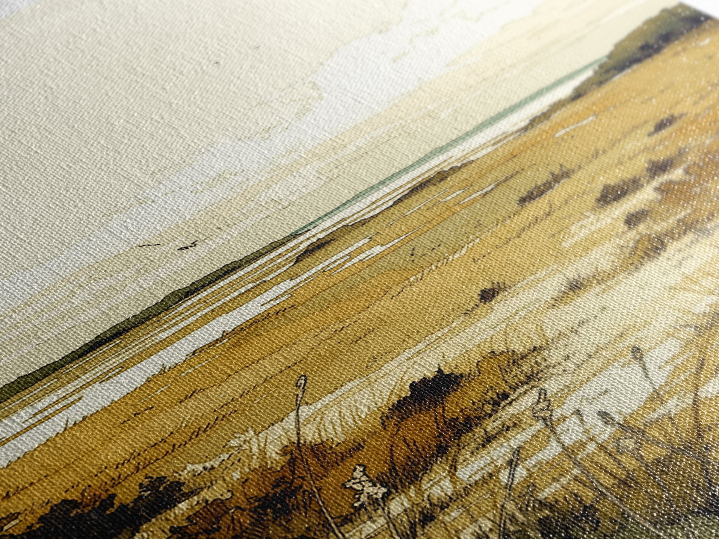 Elegant Ink Wash Landscape Framed Canvas Print, General Fine Art, Contemporary Art, Living Room Decor, Fine Art, GEN-2x3-4